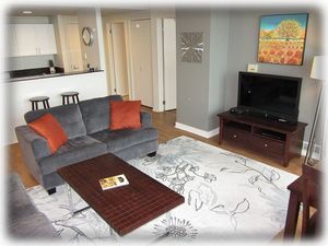 40 inch LED TV.  Up-to-date furnishings and decor